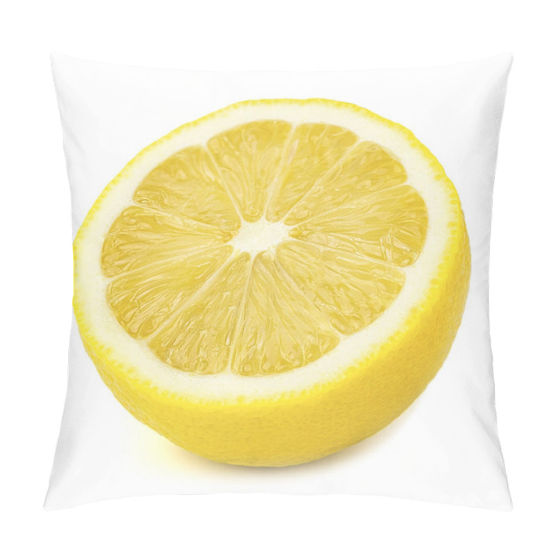 Personality  Slice Of Lemon Isolated On White Background. Pillow Covers