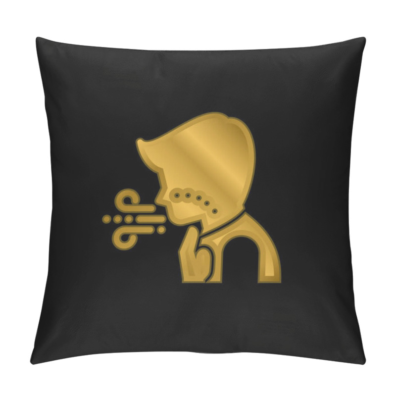 Personality  Breathing Gold Plated Metalic Icon Or Logo Vector Pillow Covers