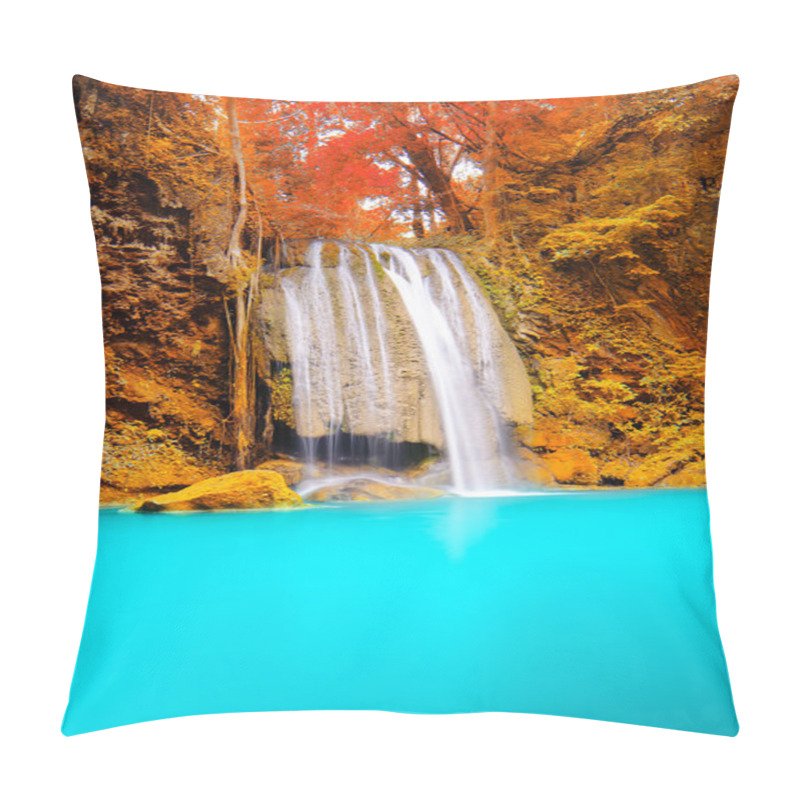 Personality  Deep Forest Waterfall In Kanchanaburi Pillow Covers