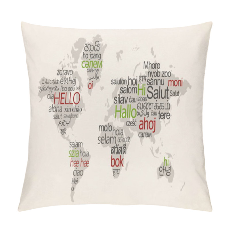 Personality  Creative Map With Different Languages On Special Countries Pillow Covers