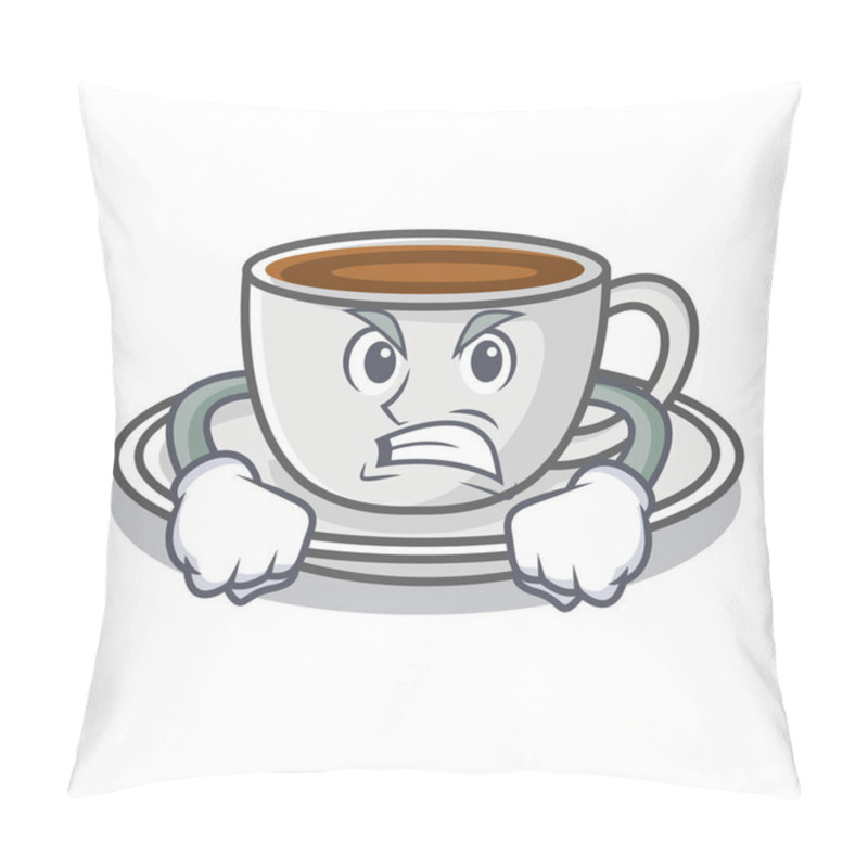 Personality  Angry Coffee Character Cartoon Style Pillow Covers