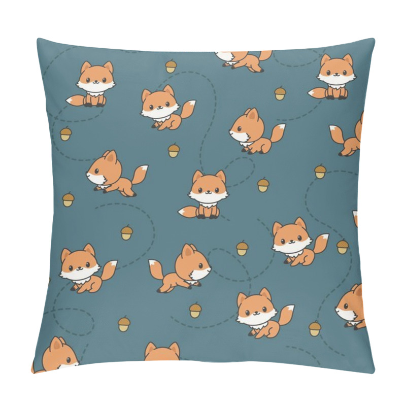 Personality  Playful Baby Foxes Seamless Pattern Pillow Covers