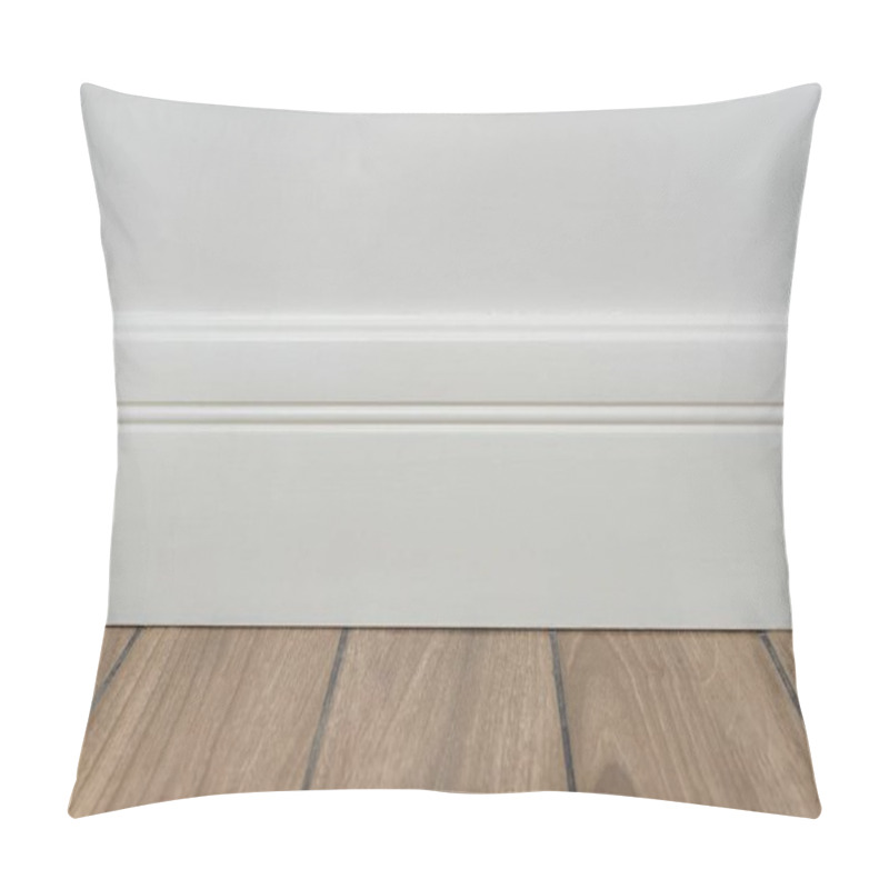 Personality  Light Matte Wall, White Baseboard And Tiles Immitating Hardwood Flooring Pillow Covers