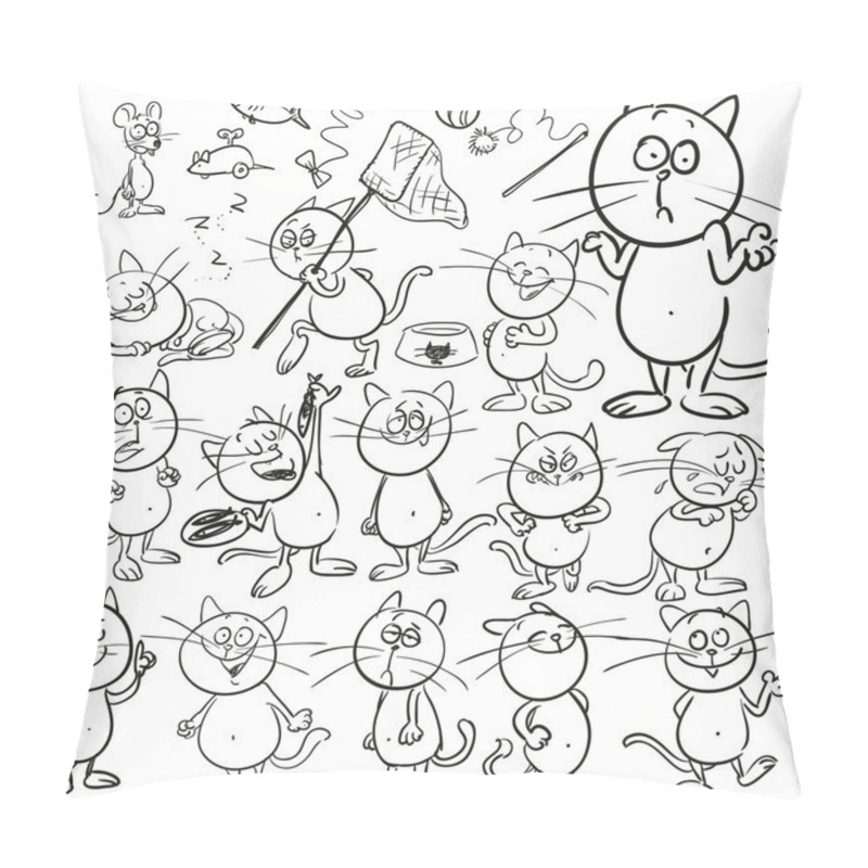 Personality  Cats, Cartoon Characters Set Pillow Covers