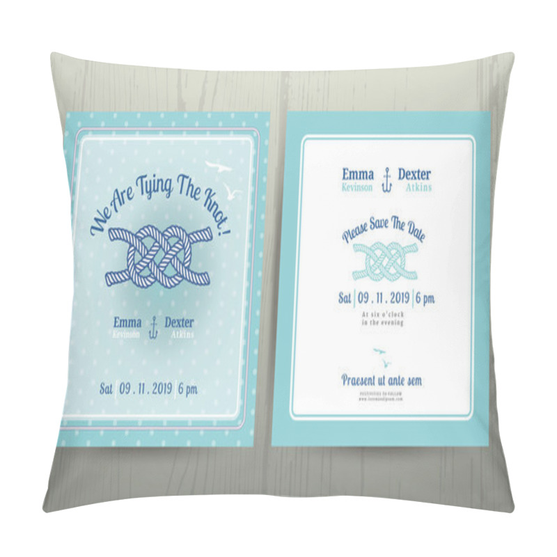 Personality  Nautical Light House Wedding Invitation And RSVP Card Template Set Pillow Covers