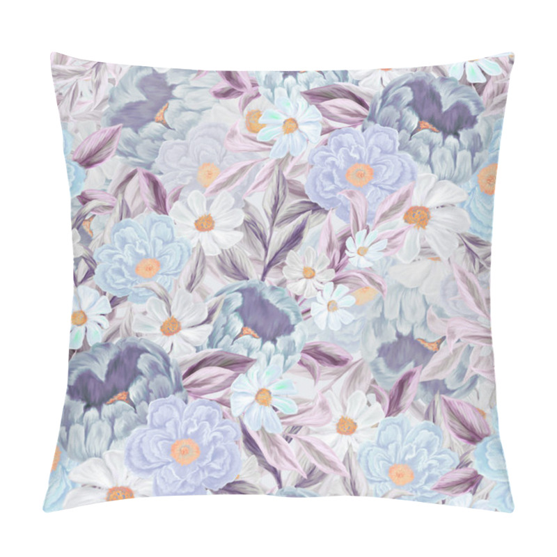 Personality  Spring Flowers Seamless Pattern. Botanical Background. Arrangement Of Pink And White Wildflowers. Pillow Covers