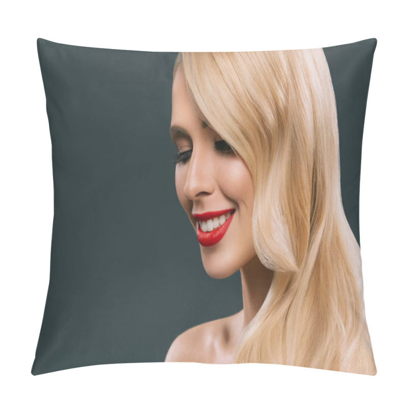 Personality  Beautiful Blonde Smiling Woman Pillow Covers