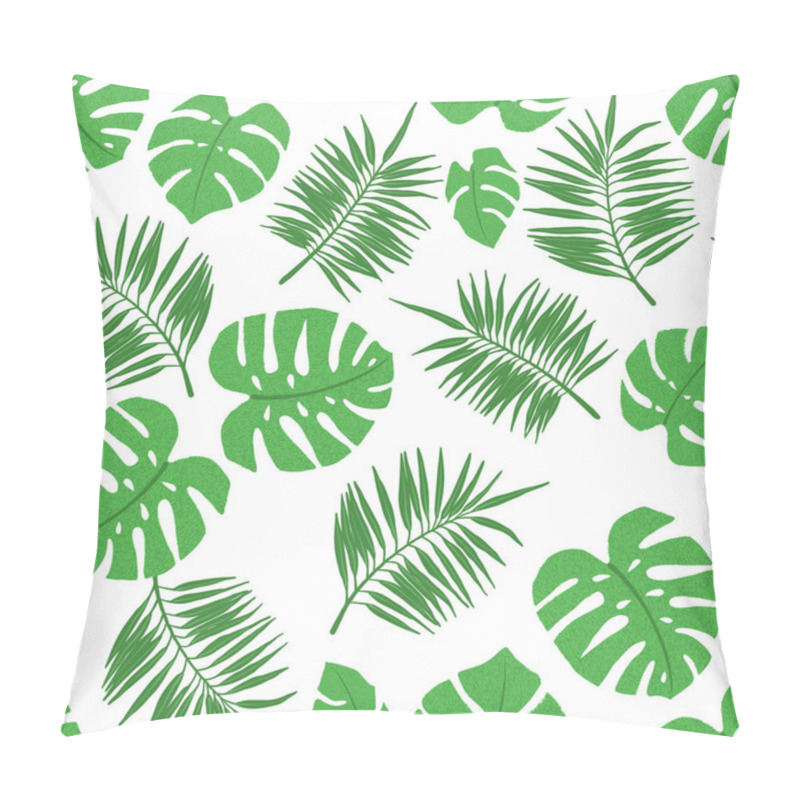 Personality  Tropical Seamless Pattern With Palm And Monstera Leaves. Pillow Covers