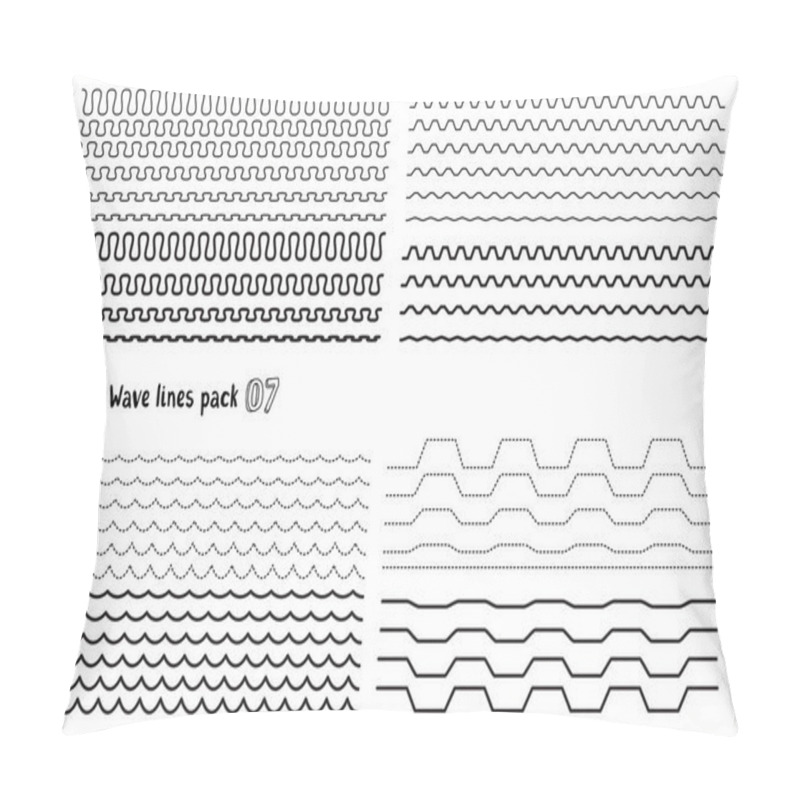 Personality  Vector Collection Of Different Wave With A Very Strong Vibration Pillow Covers