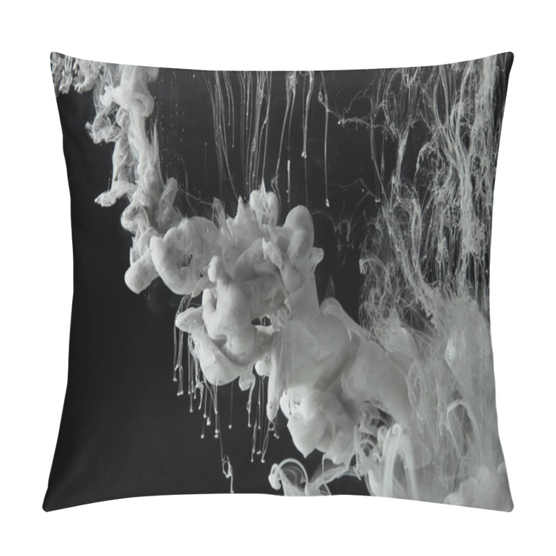 Personality  Grey Paint Splash In Water On Black Background Pillow Covers