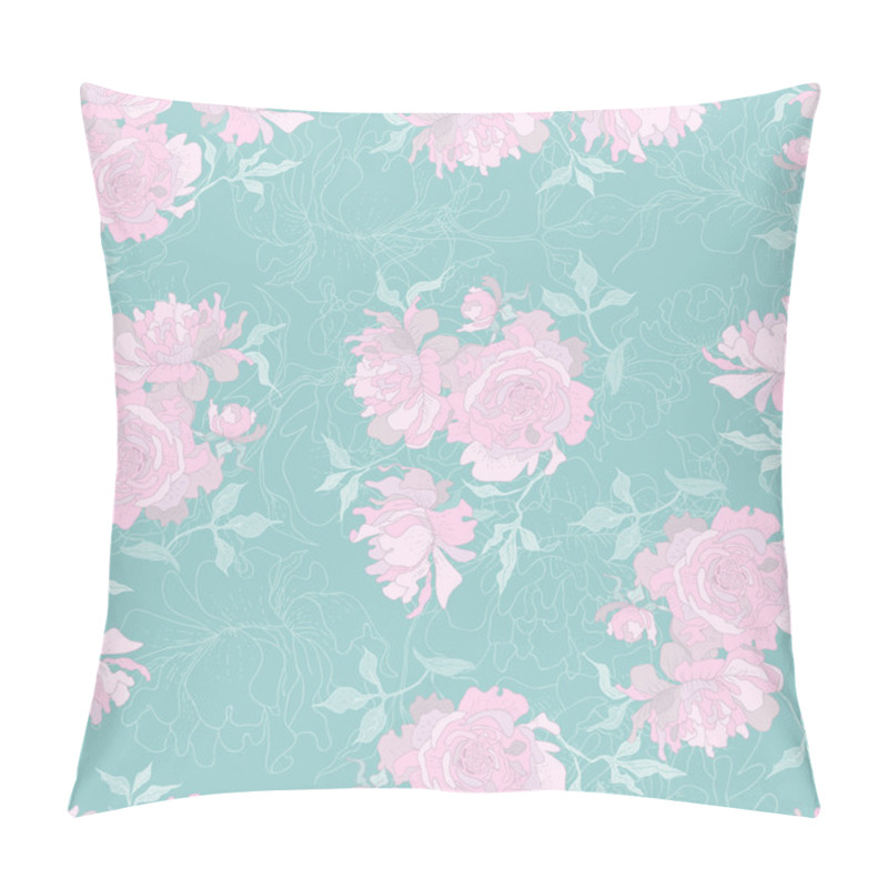 Personality  Peony Seamless Pattern Pillow Covers