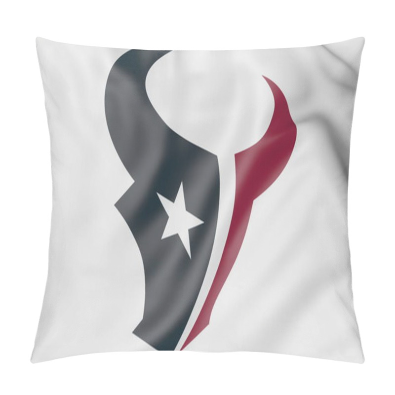 Personality  Close-up Of Waving Flag With Houston Texans NFL American Football Team Logo, 3D Rendering Pillow Covers