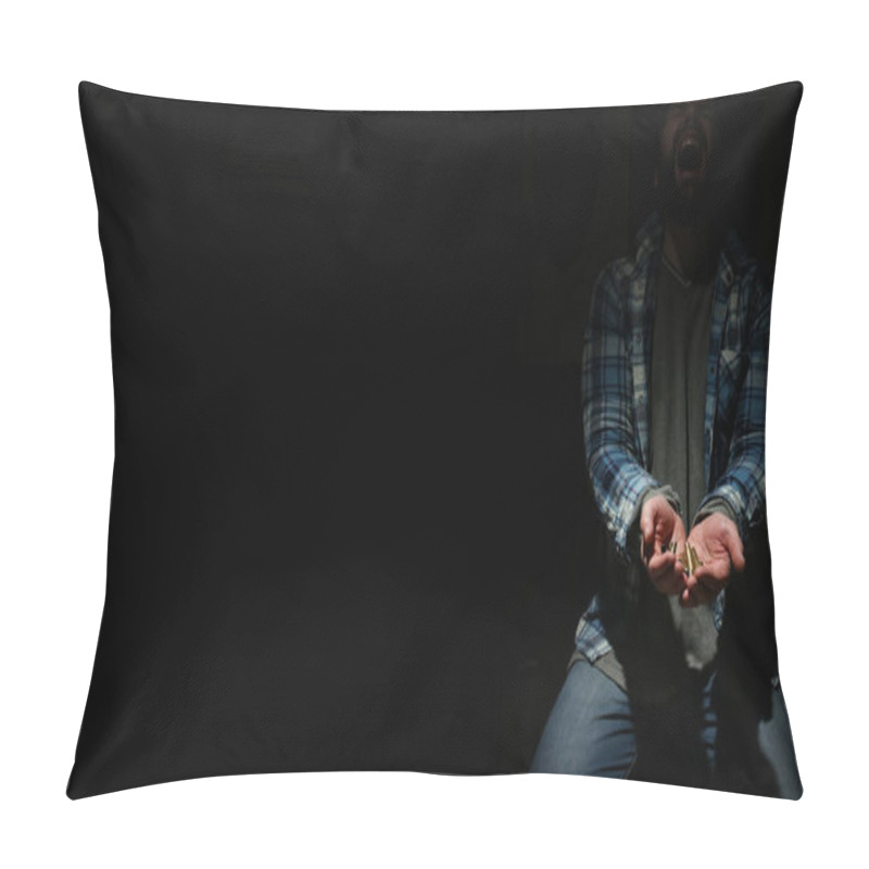 Personality  Black Background With Bullet In Hands Man Pillow Covers