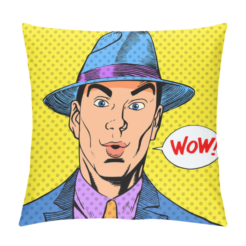 Personality  Surprised Elegant Funny Man A Gentleman In The Hat Pillow Covers