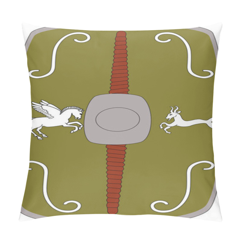 Personality  Vector Shield Of Legio II Augusta On White Background Pillow Covers