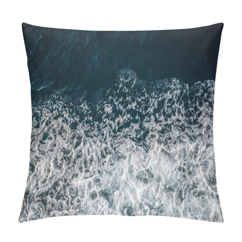 Personality  Dynamic Ocean Waves Crashing With Foam On Deep Blue Water Pillow Covers