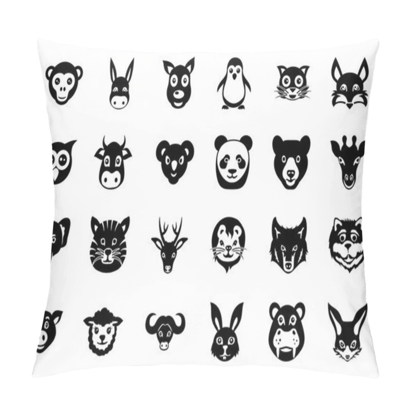 Personality  Animal Faces Vector Icons 1 Pillow Covers