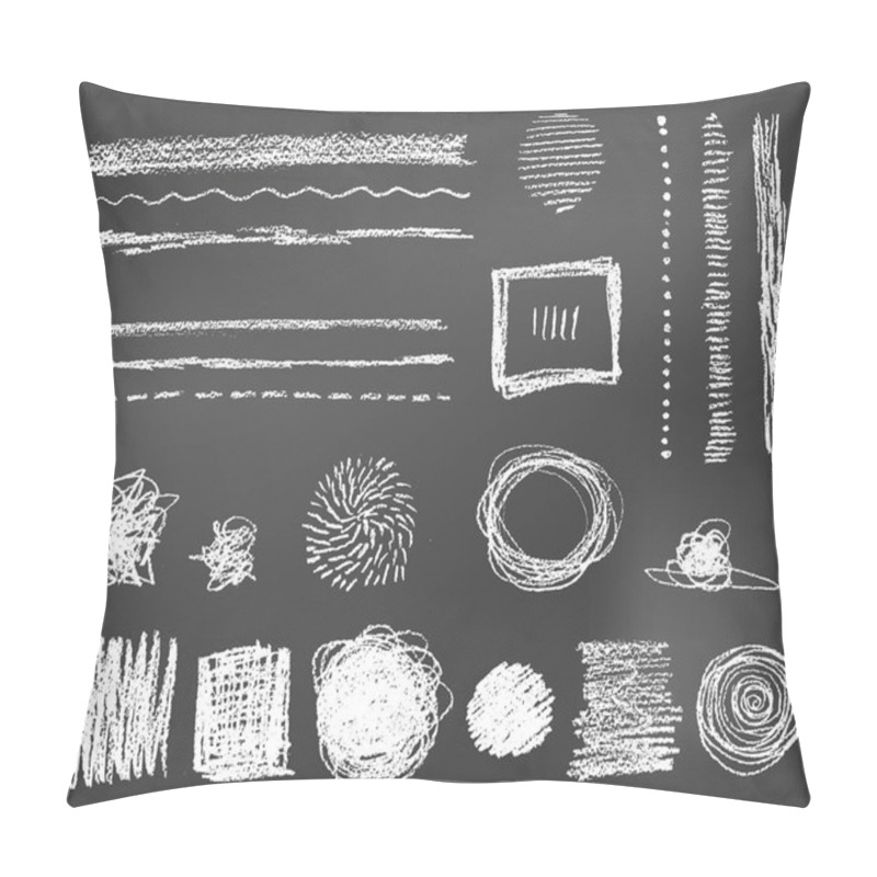 Personality  Hand Drawn Vector Abstract Elements. Line, Dots, Doodles And Stains. Rough Strokes. Stylish Modern Design. Chalk And Pencil. Pillow Covers