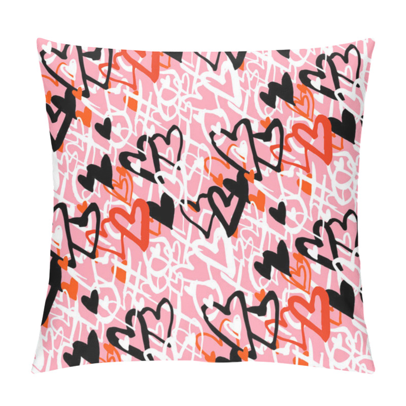 Personality  Pattern With Hand Painted Hearts Pillow Covers