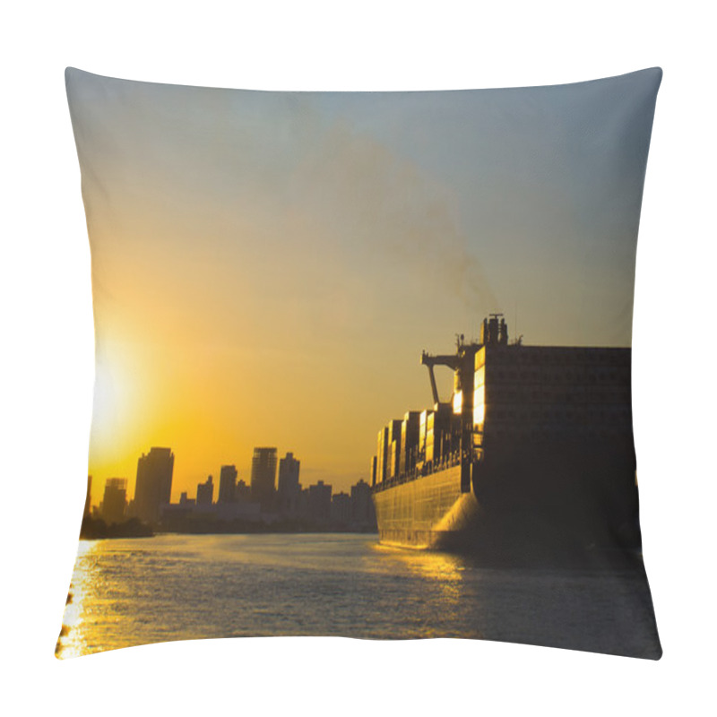 Personality  Sunset Container Ship Pillow Covers