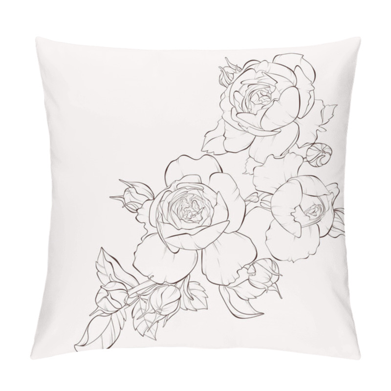 Personality  Blossoming Rose Flowers On White. Vector Illustration. Perfect For Background Greeting Cards And Invitations Of The Wedding, Birthday, Valentine's Day, Mother's Day. Pillow Covers