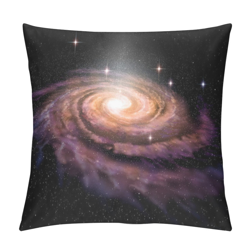 Personality  Spiral Galaxy In Deep Spcae, 3D Illustration Pillow Covers