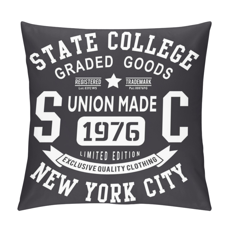 Personality  College Denim Typography, T-shirt Graphic Pillow Covers