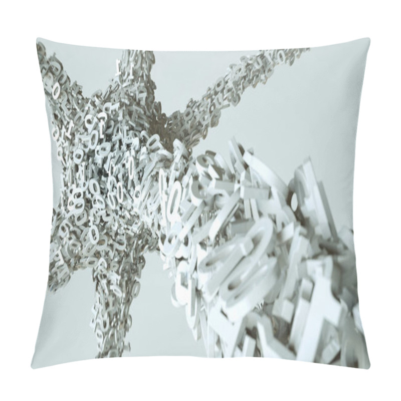 Personality  Binary Digits Flowing On A Nerve Pillow Covers