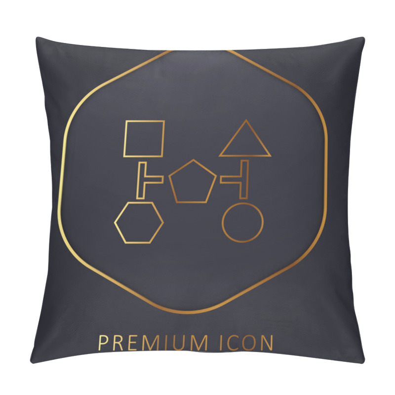 Personality  Block Schemes Of Black Shapes Golden Line Premium Logo Or Icon Pillow Covers