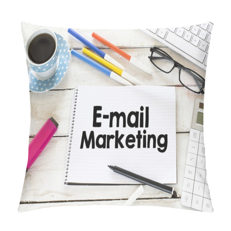 Personality  E-mail Marketing And Cup Of Coffee Pillow Covers