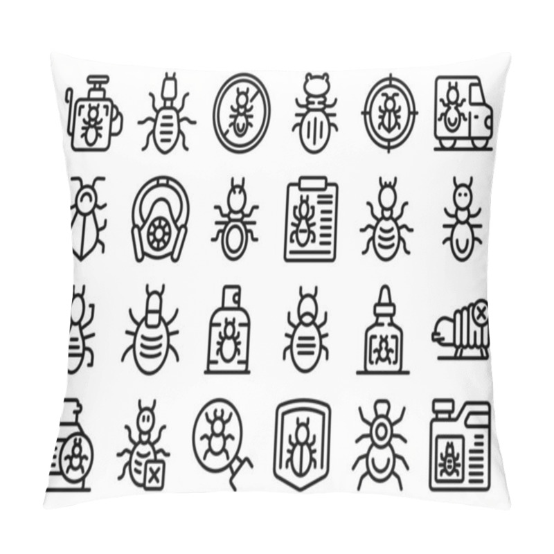 Personality  Termite Icons Set Outline Vector. Nature Insect Worker. Pest Control Dangerous Pillow Covers