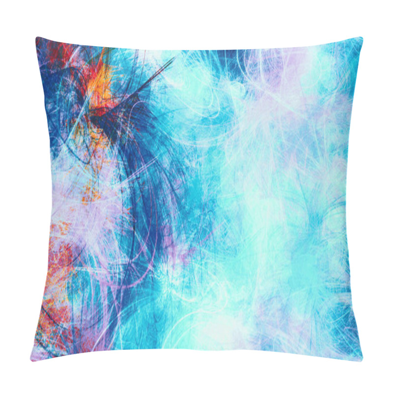 Personality  Digital Painted Background.  Variety Paint Splashes In Orange And Blue Tones. Multi Color Pattern. Abstract Decor Pillow Covers