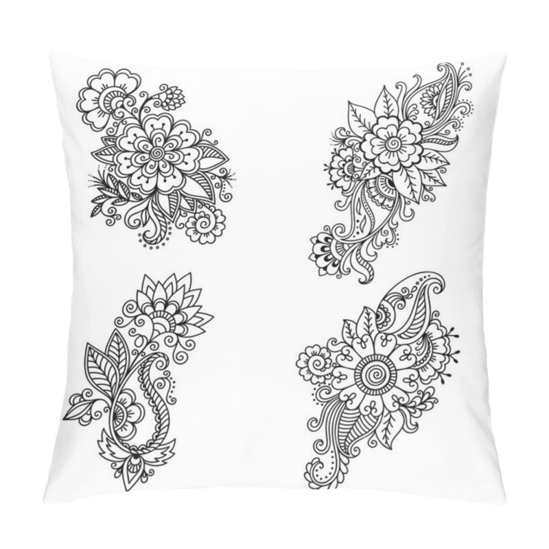 Personality  Henna Tattoo Flower Template In Indian Style. Ethnic Floral Paisley - Lotus. Mehndi Style. Ornamental Pattern In The Oriental Style. Pillow Covers