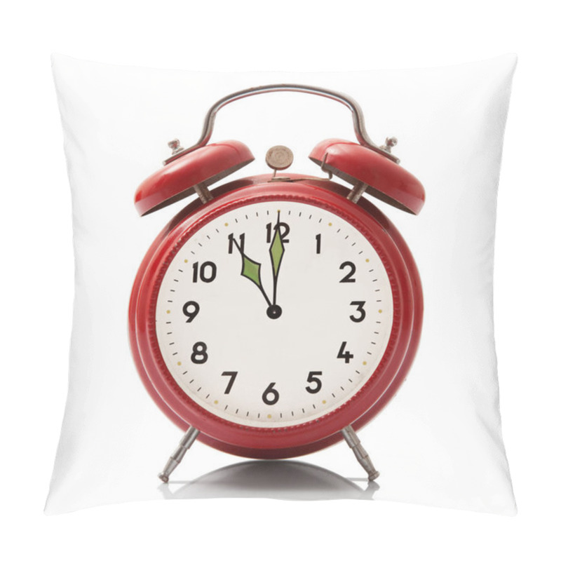 Personality  Alarm Clock At Eleven Hour On White Background Pillow Covers