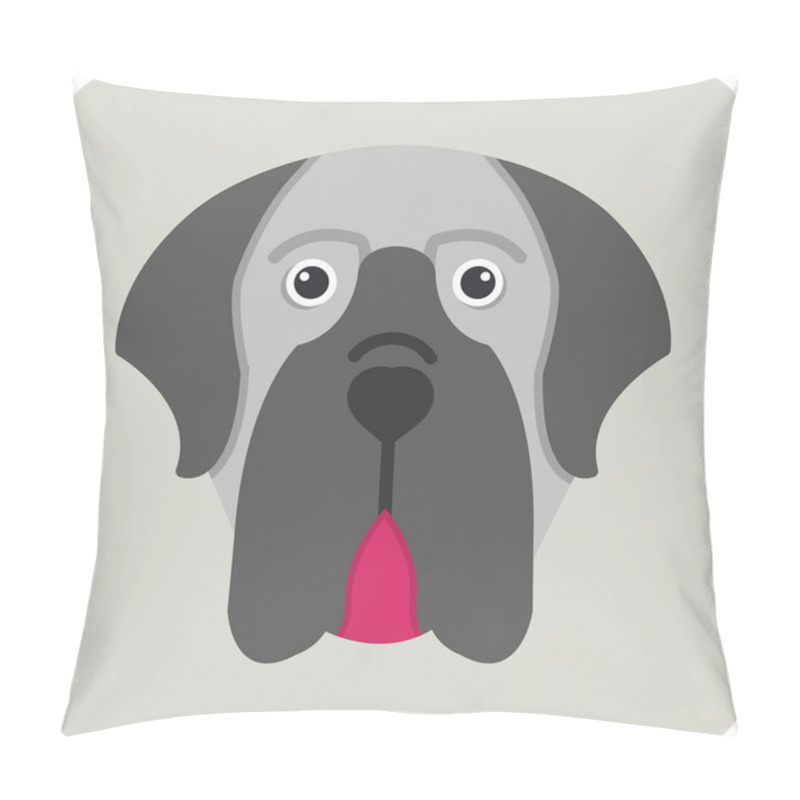 Personality  English Mastiff Dog Head Icon Vector Illustration Pillow Covers