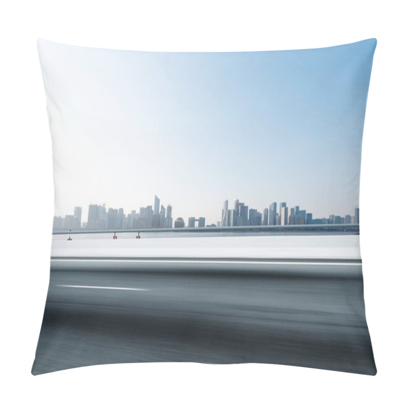 Personality  Asphalt Road With Cityscape Of Modern City Pillow Covers