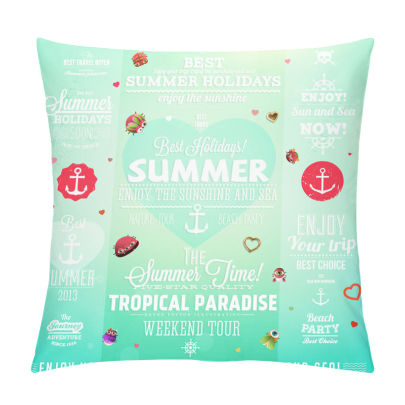 Personality  Retro Elements For Summer Calligraphic Designs Pillow Covers