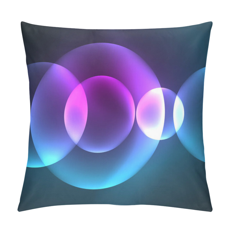 Personality  Glowing Shiny Overlapping Circles Composition On Dark Background Pillow Covers