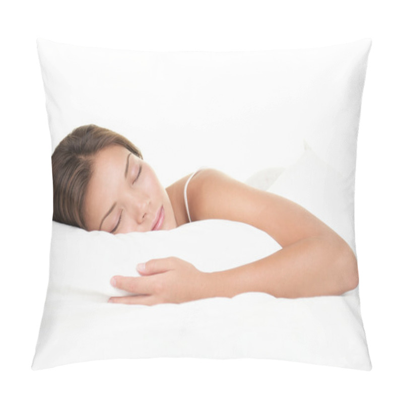 Personality  Woman Sleeping On White Background Pillow Covers