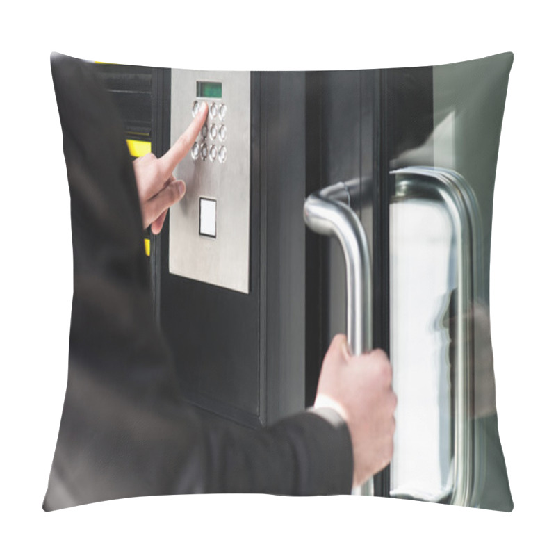 Personality  Man Entering Security Code To Unlock The Door Pillow Covers