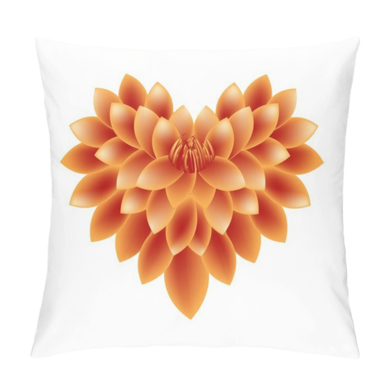 Personality  Orange Dahlia Flowers In A Heart Shape Pillow Covers