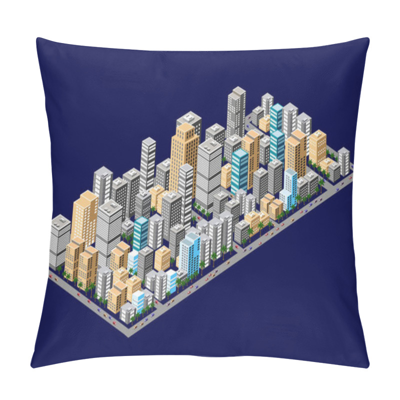 Personality  Isometric Downtown Of Urban Areas Pillow Covers