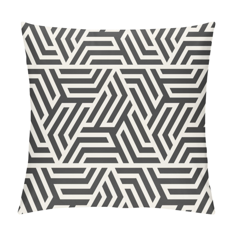 Personality  Vector Seamless Lines Pattern. Modern Stylish Triangle Shapes Texture. Repeating Geometric Tiles Pillow Covers