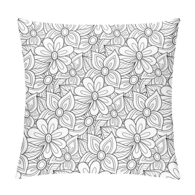 Personality  Seamless Monochrome Floral Pattern Pillow Covers