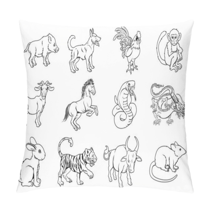 Personality  Chinese Zodiac Signs Pillow Covers