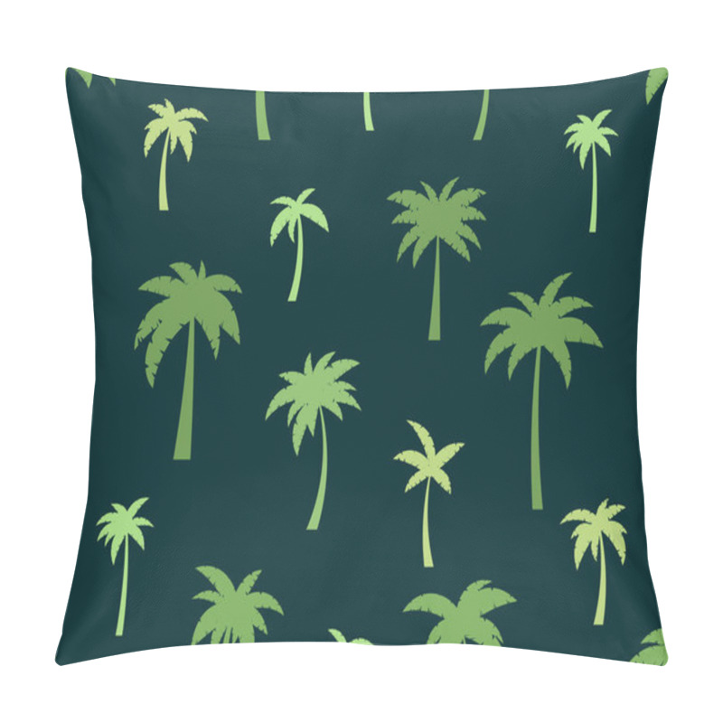 Personality  Green Palm Trees Seamless Pattern. Exotic Summer Tropical Background. Palm Trees Design For Printing On Fabric, Wrapping Paper And Banners. Vector Illustration Pillow Covers