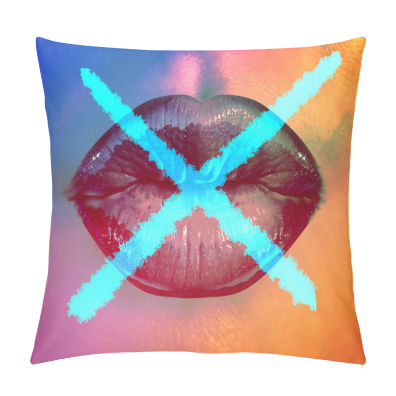 Personality  Social Cancel Culture Concept Or Cultural Cancellation And Media Censorship As Canceling Or Restricting Opinions That Are Offensive Or Controversial To The Public With 3D Illustration Style. Pillow Covers