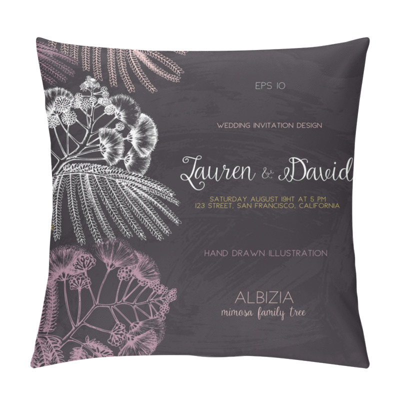 Personality  Vector Frame With Delicate Albizia Elements Pillow Covers