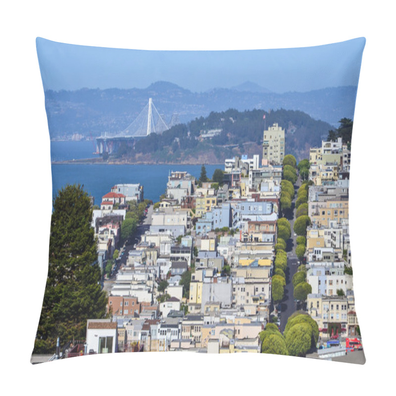 Personality  Top View Of Lombard Street Neighborhood In San Francisco Pillow Covers