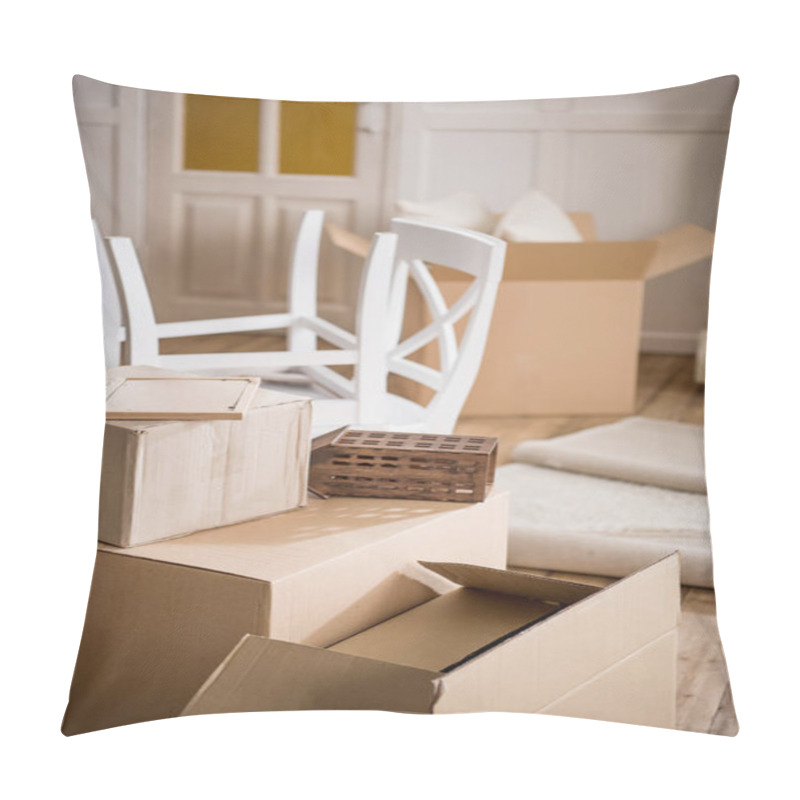 Personality  Cardboard Boxes In Empty Room  Pillow Covers